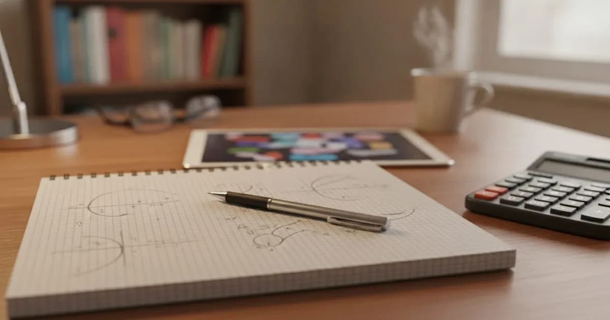 AP Calculus 공부 — 그래프를 그린 모눈 노트와 계산기