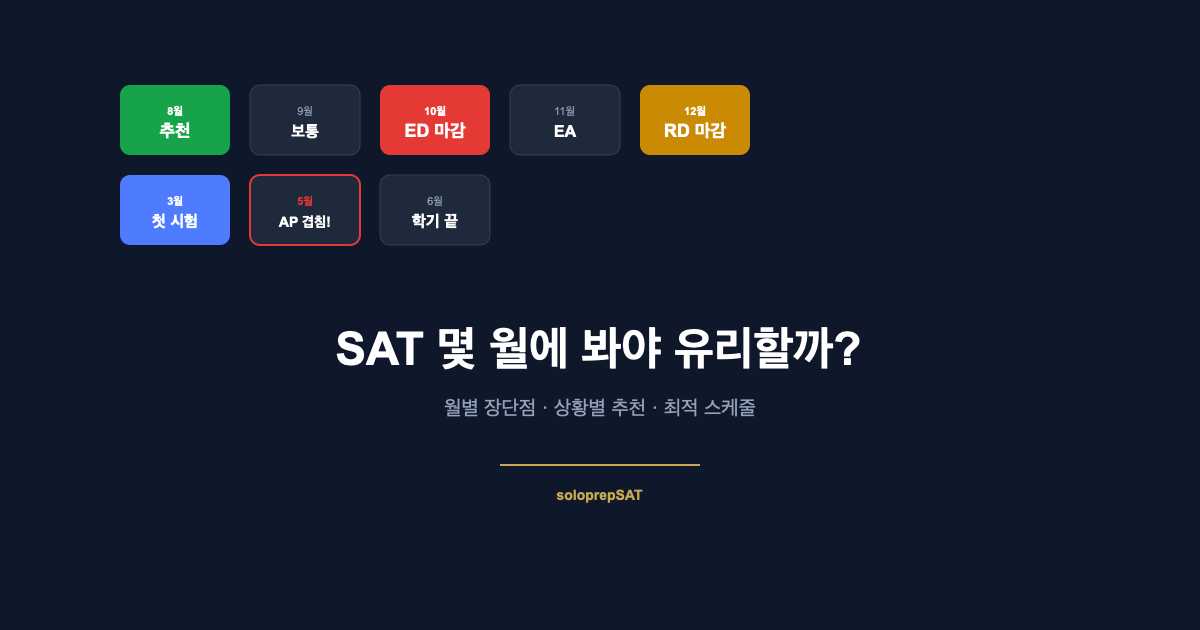 SAT 몇 월에 보는 게 유리할까
