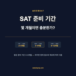 SAT 준비 기간 — 시작 점수별 현실적 기간 가이드
