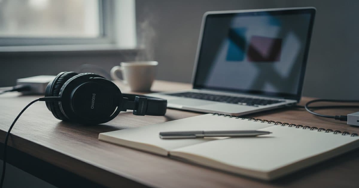 SAT TOEFL 차이 — 헤드폰과 노트북이 놓인 토플 공부 책상