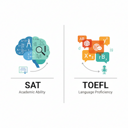 SAT와 TOEFL 차이 — 학업능력 vs 어학능력