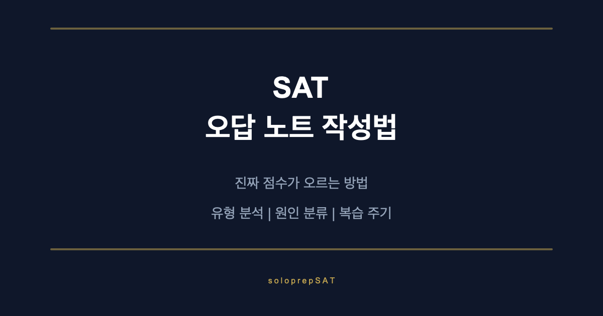 SAT 오답 노트 작성법 — 점수가 오르는 핵심 습관