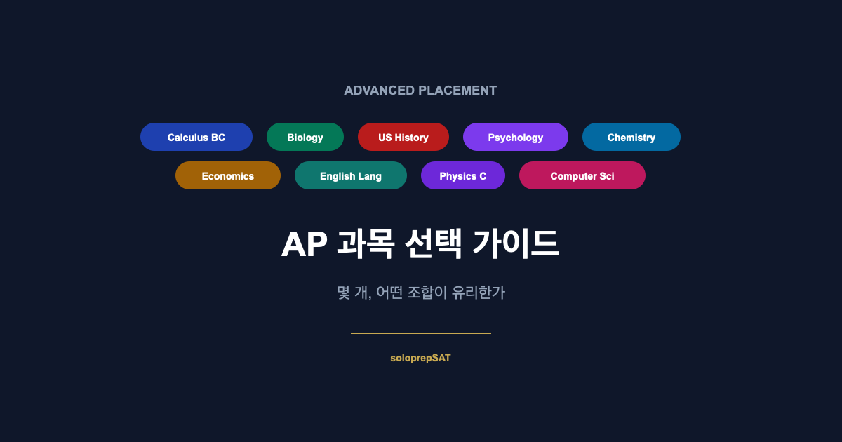 AP 과목 선택 가이드