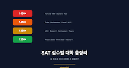 SAT 점수별 갈 수 있는 대학 — 2026 총정리
