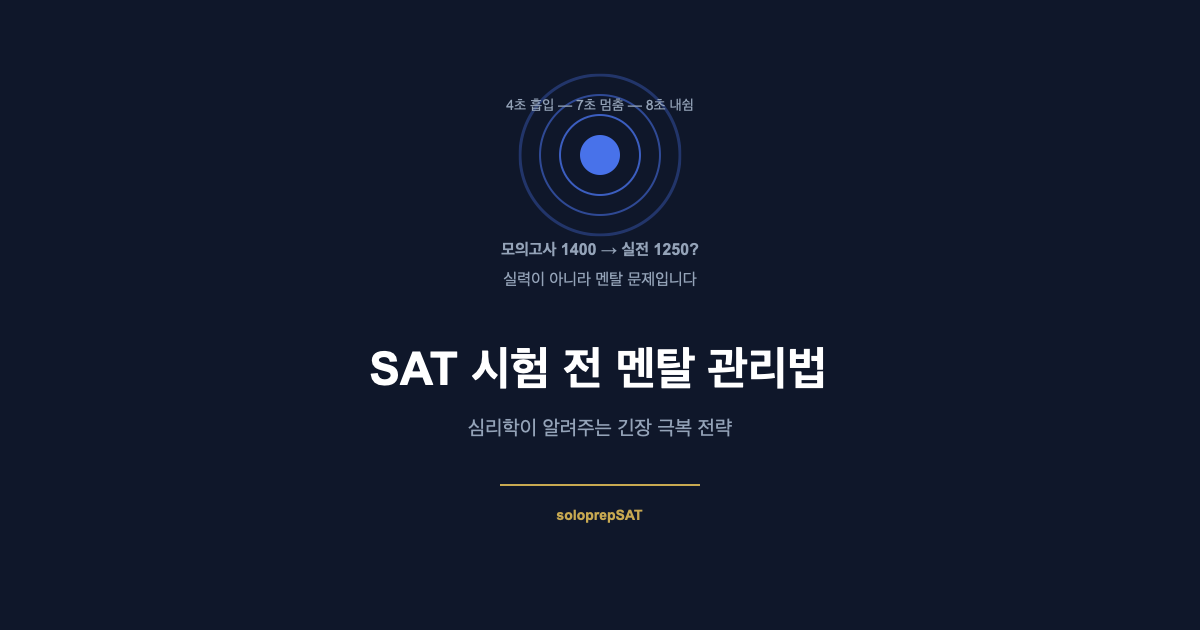 SAT 시험 전 멘탈 관리법