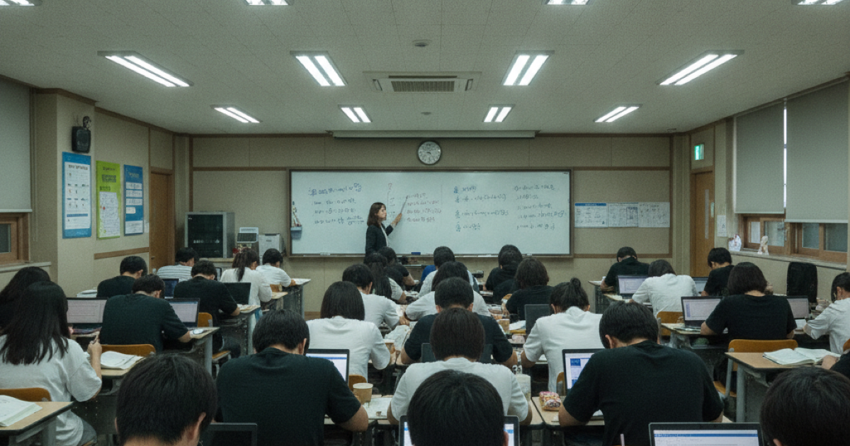 대형 SAT 학원 교실 풍경
