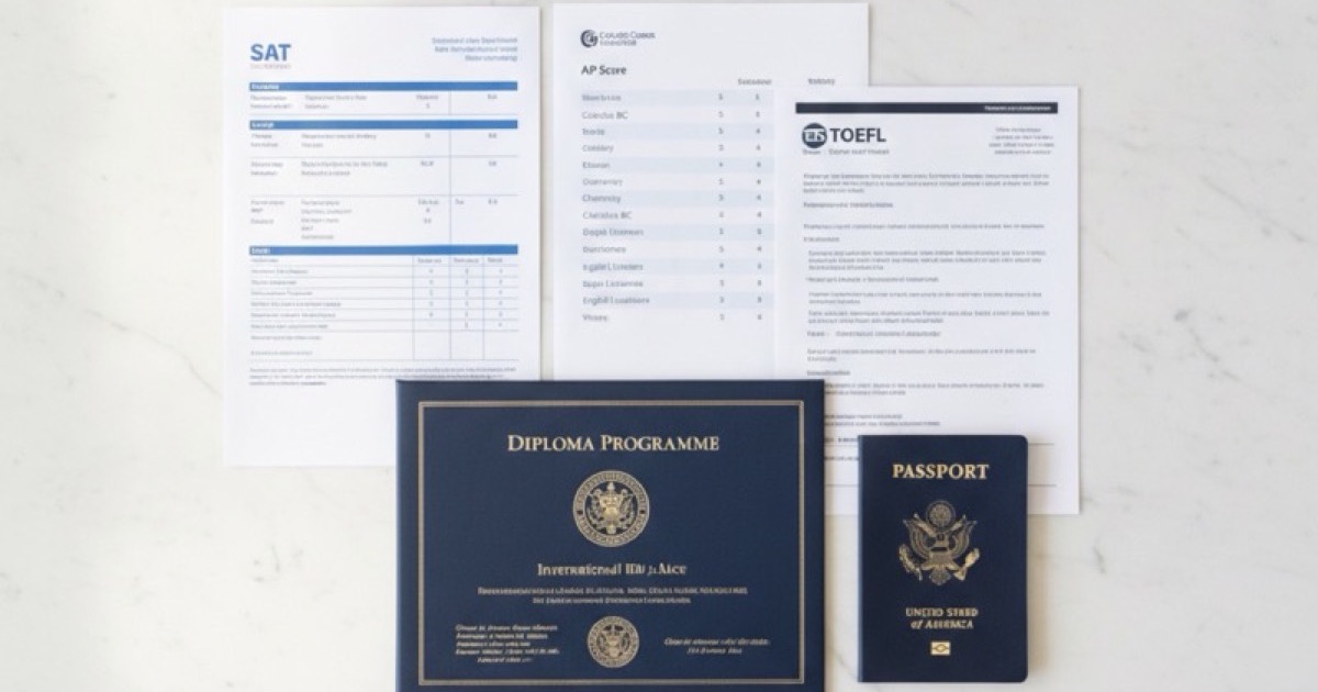 SAT AP IB TOEFL 성적표와 여권