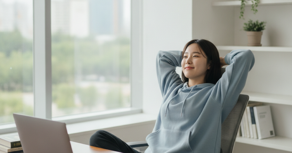 SAT 시험 후 여유로운 학생