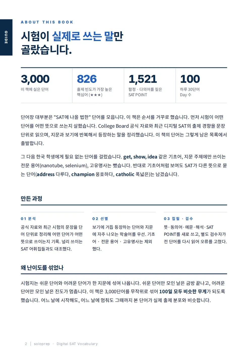 SAT 단어장 SAT VOCA 3000 책 소개 — 단어 선정 과정